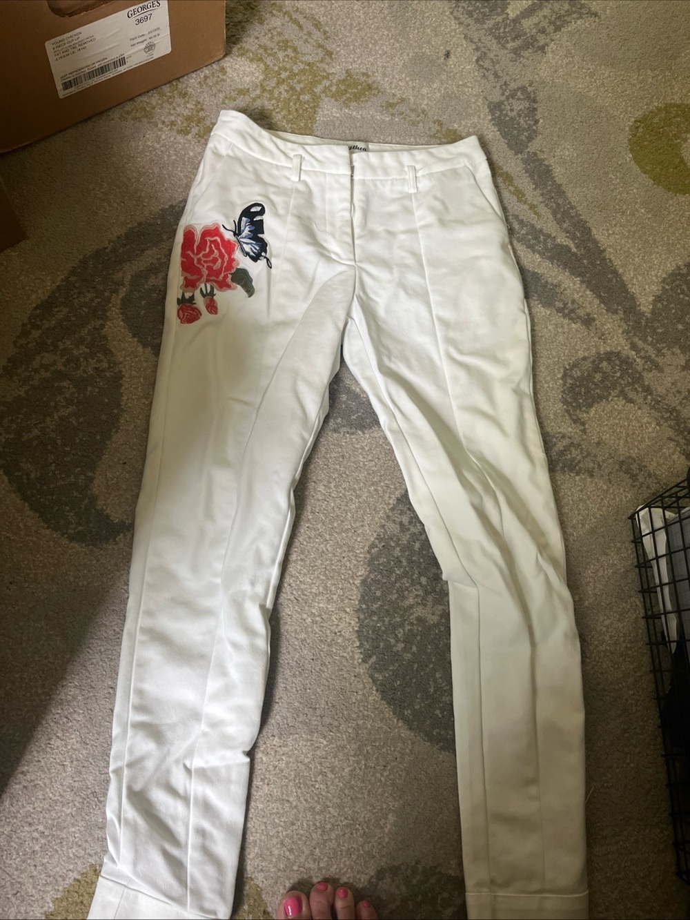 Alythea White High-Waist Dress Pants